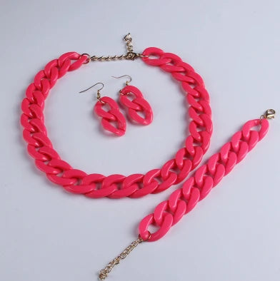 Collar de cadena larga de acrílico de moda, gargantilla de plástico gruesa bohemia, colgante para mujer, bisutería, accesorios de moda.