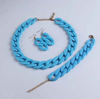 Collar de cadena larga de acrílico de moda, gargantilla de plástico gruesa bohemia, colgante para mujer, bisutería, accesorios de moda.