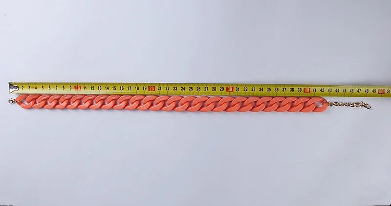 Collar de cadena larga de acrílico de moda, gargantilla de plástico gruesa bohemia, colgante para mujer, bisutería, accesorios de moda.
