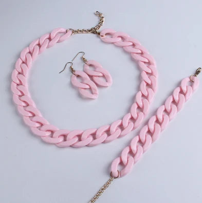 Collar de cadena larga de acrílico de moda, gargantilla de plástico gruesa bohemia, colgante para mujer, bisutería, accesorios de moda.