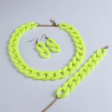 Collar de cadena larga de acrílico de moda, gargantilla de plástico gruesa bohemia, colgante para mujer, bisutería, accesorios de moda.