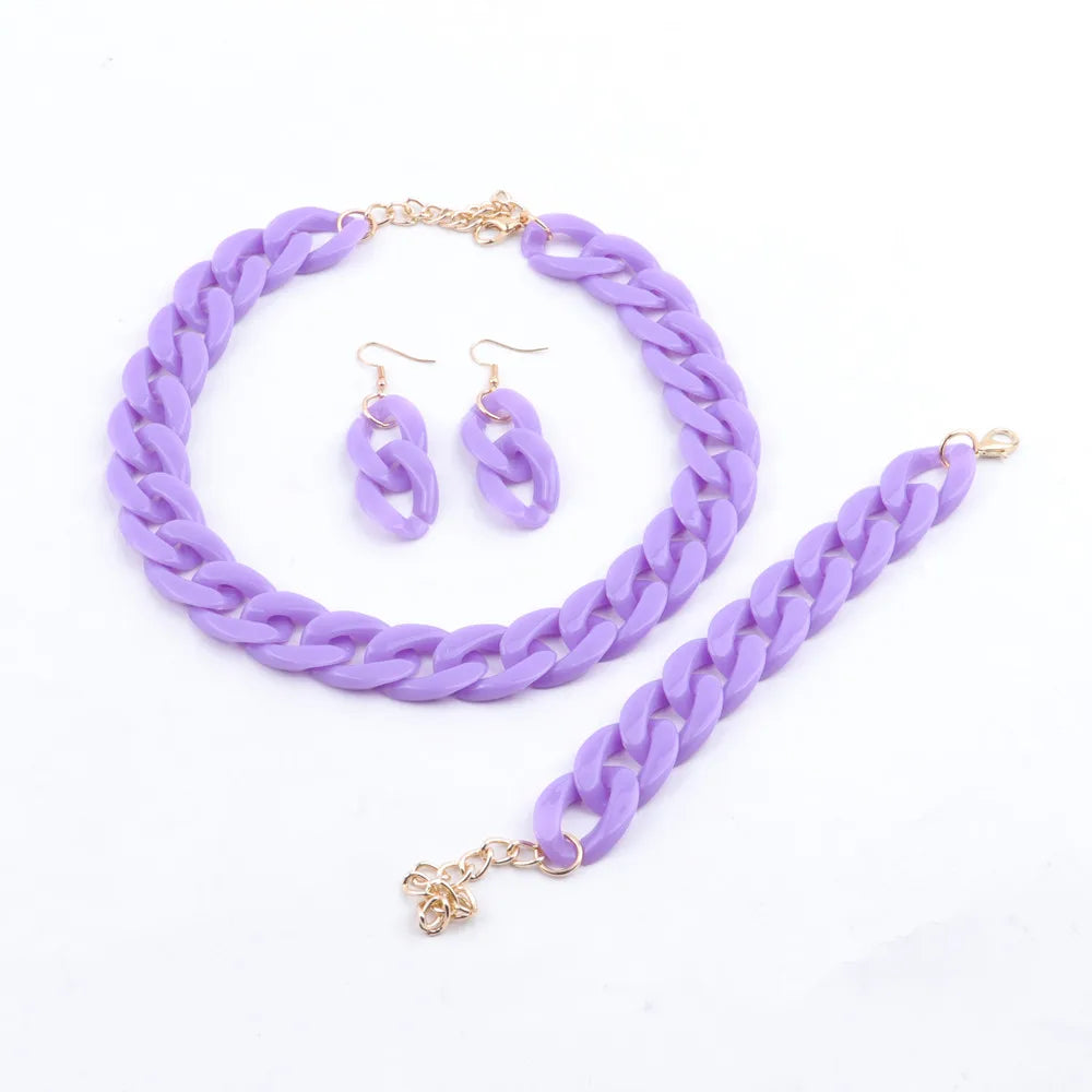 Collar de cadena larga de acrílico de moda, gargantilla de plástico gruesa bohemia, colgante para mujer, bisutería, accesorios de moda.
