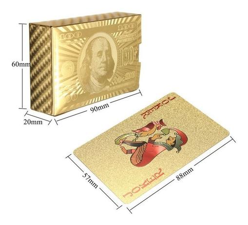 Cartas de Poker doradas o plateadas. Dólar.