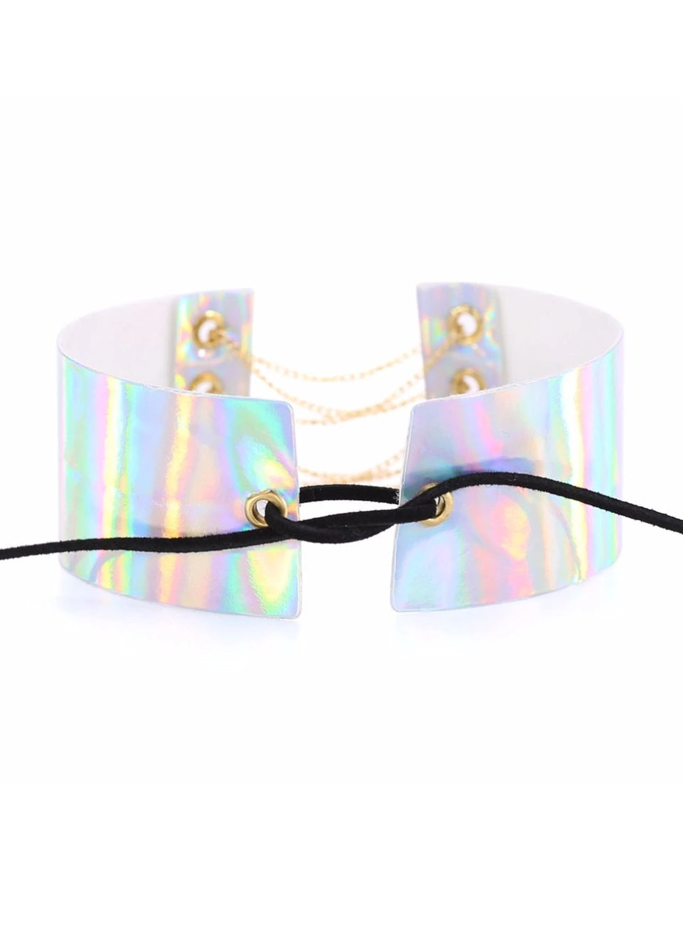 Metal Shine Choker With Chain Corset-8