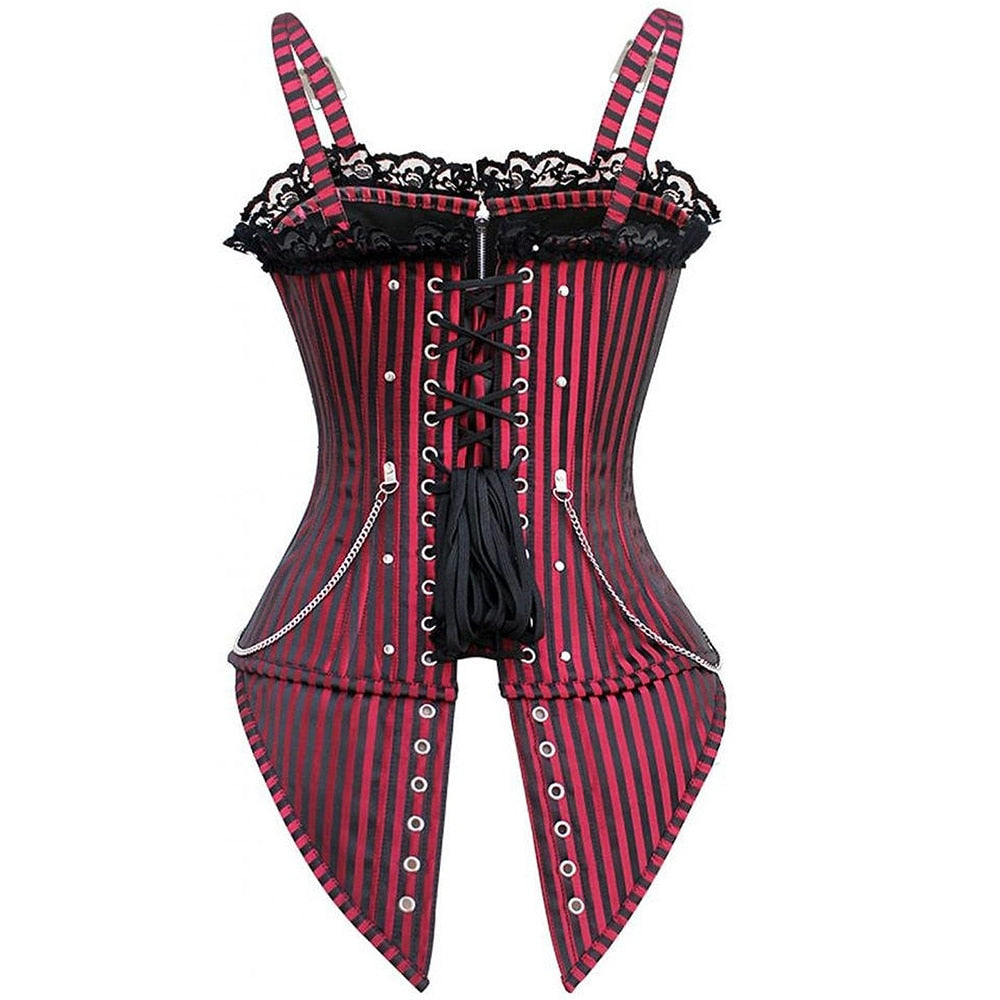 Steampunk Women Sexy Corset Bustier Buckle Zipper Lace Up Lingerie Shapewear Waist Trainer Cincher Corsets Bustiers-13