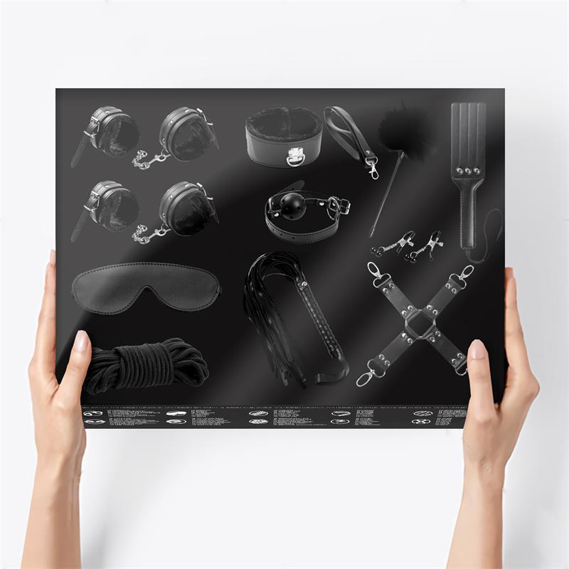 BDSM LINE Set Bondage 11 Piezas Negro