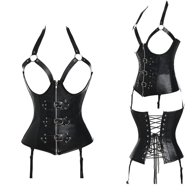 Steampunk Corset Sexy Gothic Bustier Overbust Slimming Dress Burlesque Top 6XL Plus Size Cloth Tummy Control Sheath-0