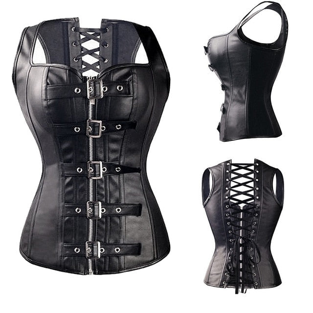 Steampunk Corset Sexy Gothic Bustier Overbust Slimming Dress Burlesque Top 6XL Plus Size Cloth Tummy Control Sheath-36