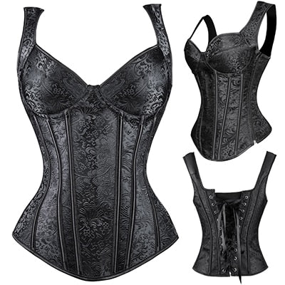 Steampunk Corset Sexy Gothic Bustier Overbust Slimming Dress Burlesque Top 6XL Plus Size Cloth Tummy Control Sheath-63