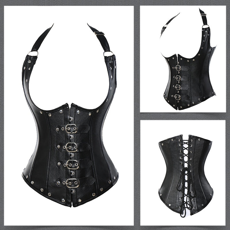 Steampunk Corset Sexy Gothic Bustier Overbust Slimming Dress Burlesque Top 6XL Plus Size Cloth Tummy Control Sheath-130