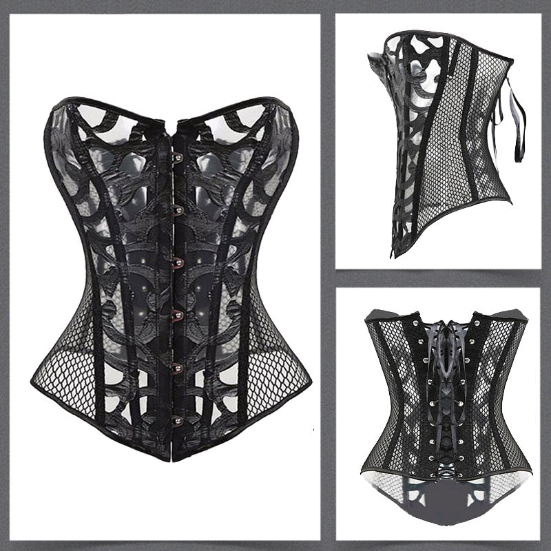 Steampunk Corset Sexy Gothic Bustier Overbust Slimming Dress Burlesque Top 6XL Plus Size Cloth Tummy Control Sheath-109