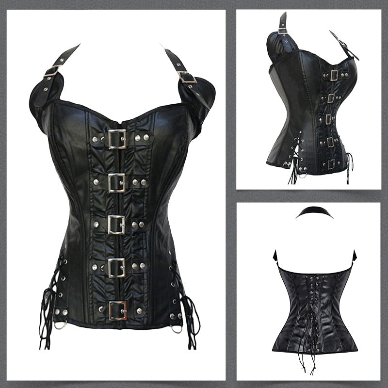 Steampunk Corset Sexy Gothic Bustier Overbust Slimming Dress Burlesque Top 6XL Plus Size Cloth Tummy Control Sheath-131