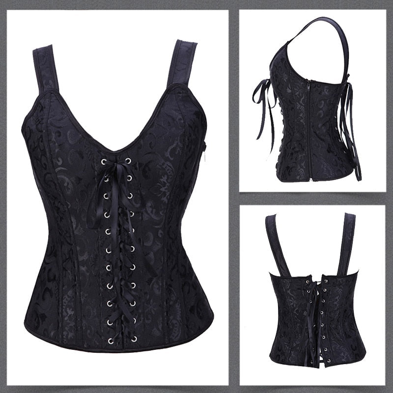 Steampunk Corset Sexy Gothic Bustier Overbust Slimming Dress Burlesque Top 6XL Plus Size Cloth Tummy Control Sheath-114