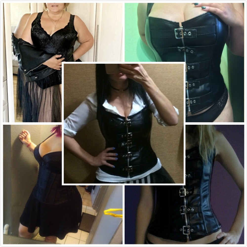 Steampunk Corset Sexy Gothic Bustier Overbust Slimming Dress Burlesque Top 6XL Plus Size Cloth Tummy Control Sheath-132
