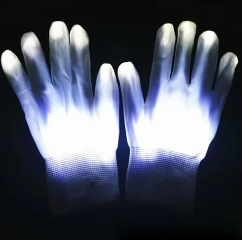 Guantes luminosos de neón arco iris