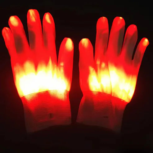 Guantes luminosos de neón arco iris