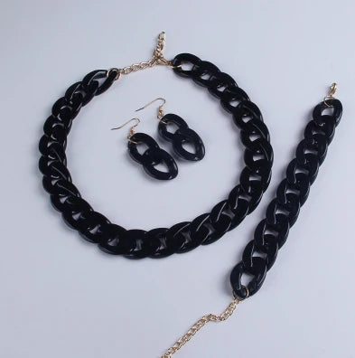 Collar de cadena larga de acrílico de moda, gargantilla de plástico gruesa bohemia, colgante para mujer, bisutería, accesorios de moda.