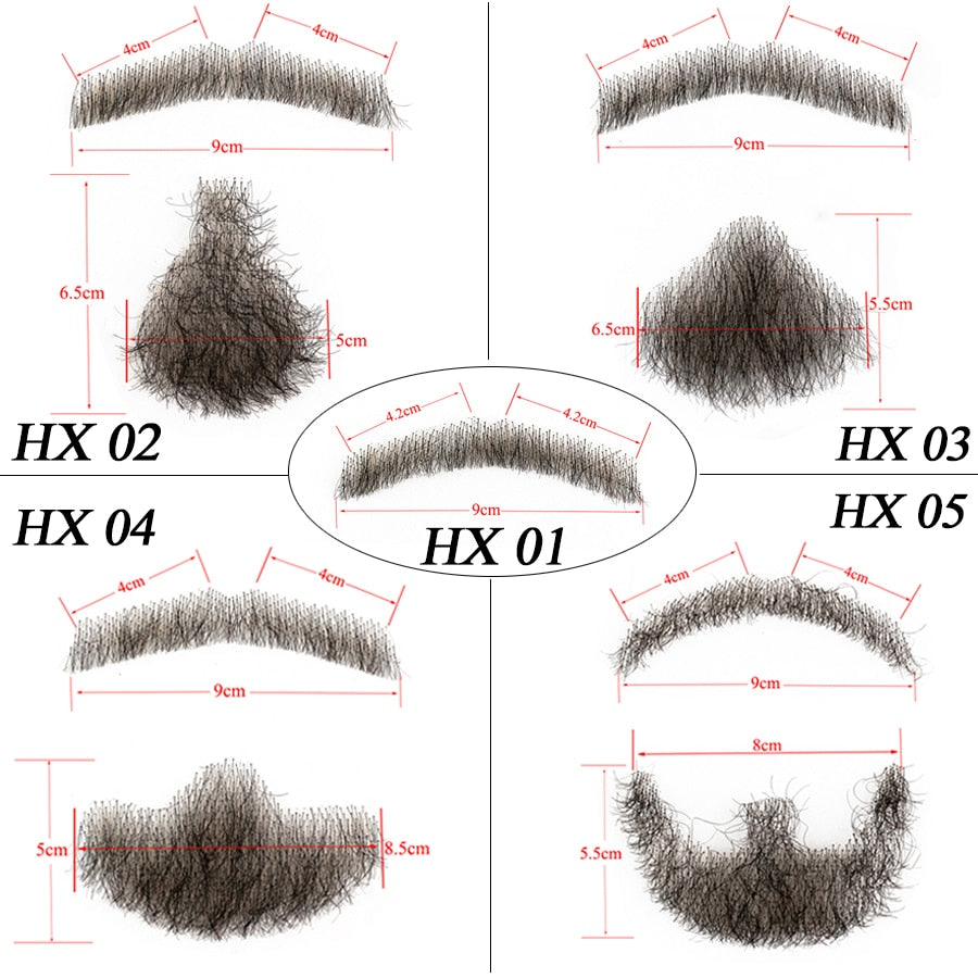 Bigote barba de encaje de pelo real