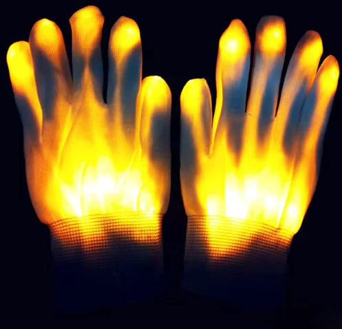 Guantes luminosos de neón arco iris