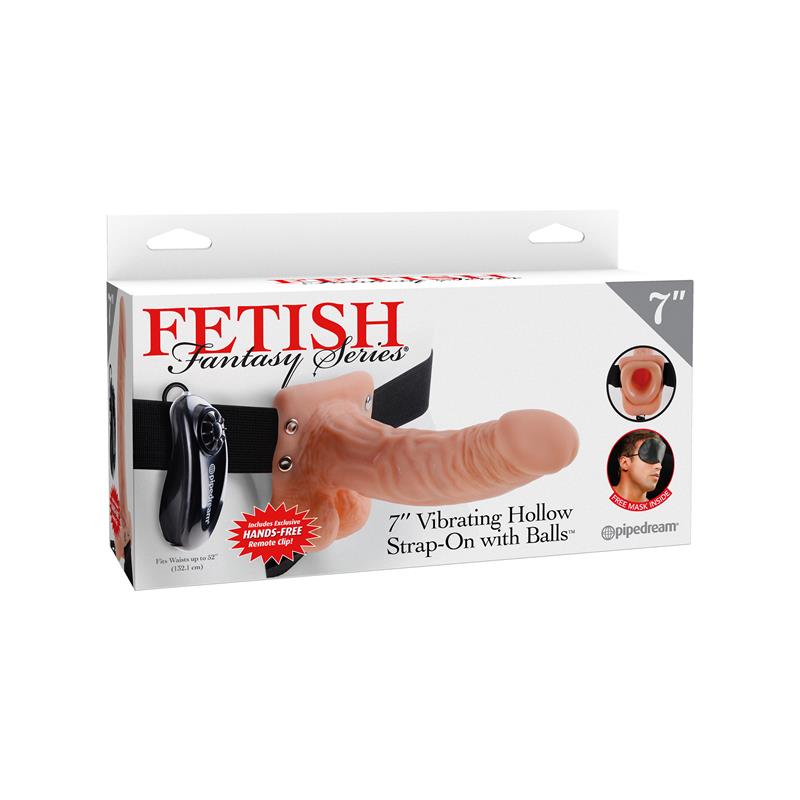 FETISH FANTASY SERIES Fetish Fantasy Series Arnés Vibrador de 17,7 cm con Hueco y Testículos Color Natural