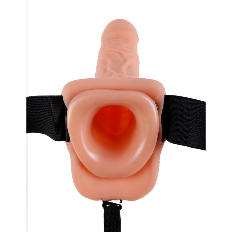 FETISH FANTASY SERIES Fetish Fantasy Series Arnés Vibrador de 17,7 cm con Hueco y Testículos Color Natural
