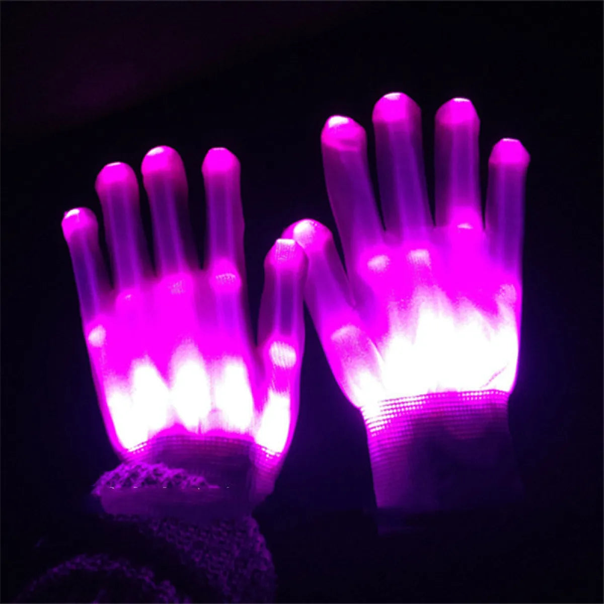 Guantes luminosos de neón arco iris