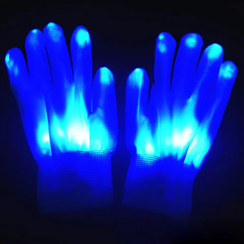 Guantes luminosos de neón arco iris