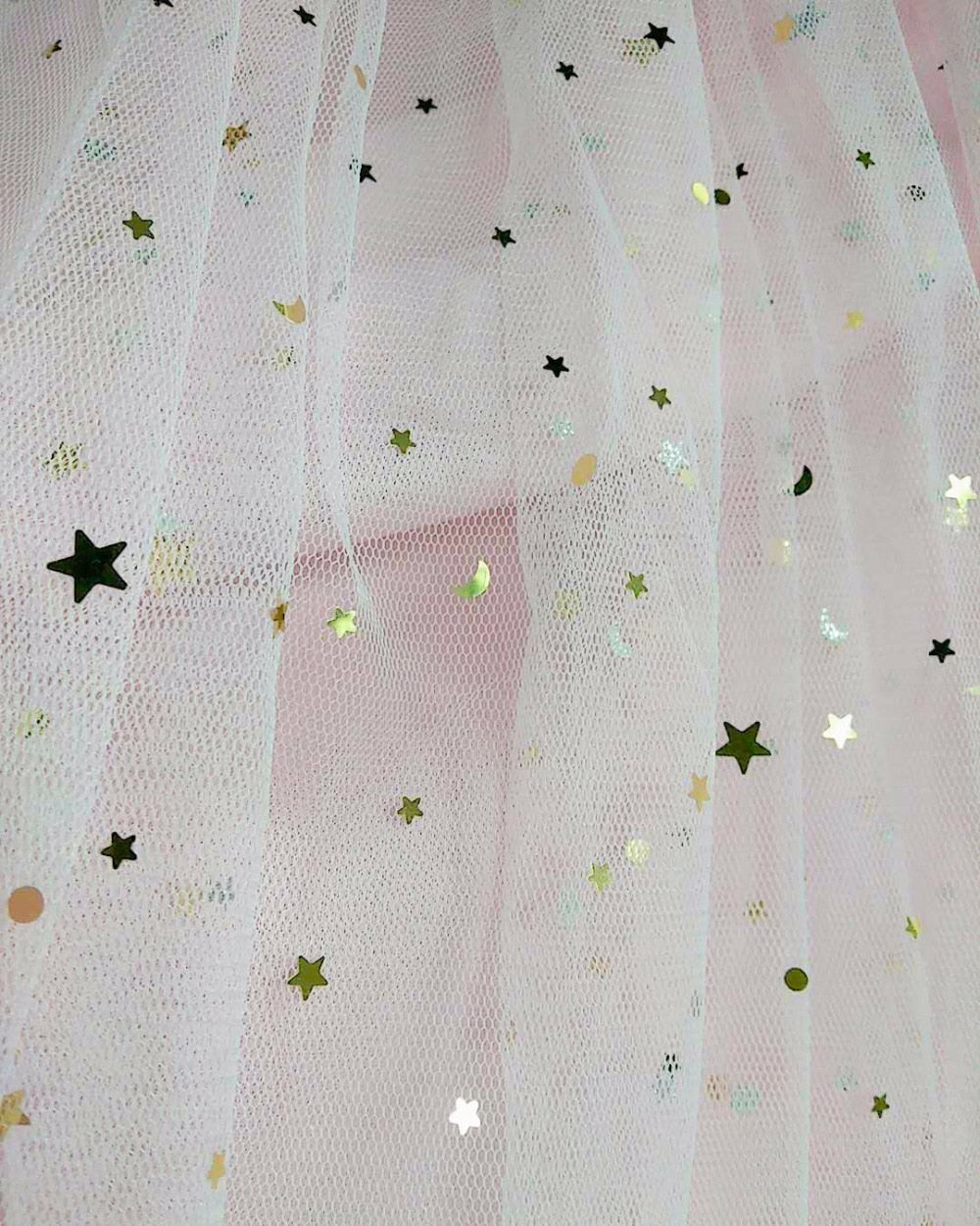 Star sequined mesh skirt summer new female ins super fire long a-line skirt net red fairy skirt Female summer-17