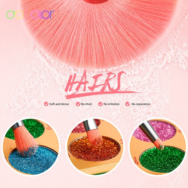 10/15pcs Neon Peach Makeup Brushes Soft Synthetic Hair Powder Blush Foundation eye Blending Contour Makeup Brushes Set-39