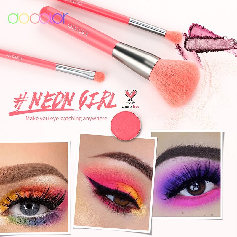 10/15pcs Neon Peach Makeup Brushes Soft Synthetic Hair Powder Blush Foundation eye Blending Contour Makeup Brushes Set-43
