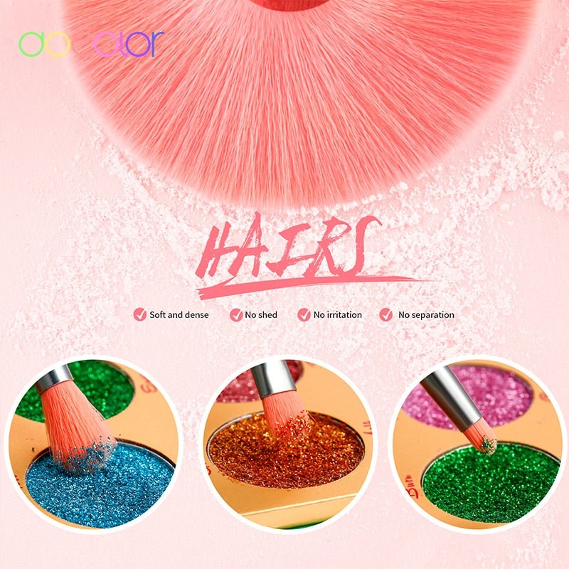10/15pcs Neon Peach Makeup Brushes Soft Synthetic Hair Powder Blush Foundation eye Blending Contour Makeup Brushes Set-40