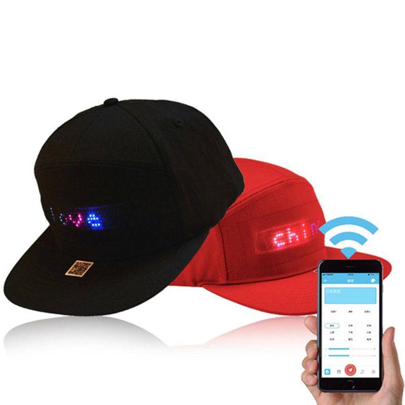 Gorra con LED controlada por app