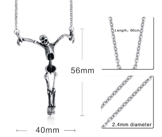 Colgante calavera crucificada