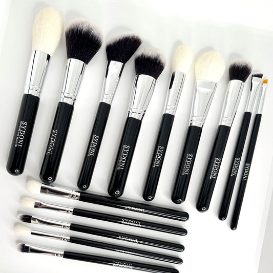 COMPLETE 14 PIECE PROFESSIONAL MAKEUP BRUSH COLLECTION with BRUSH HOLDER-0