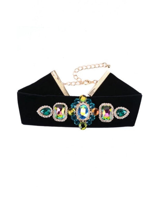 Luxury Vintage Colorful Pedant Choker-0