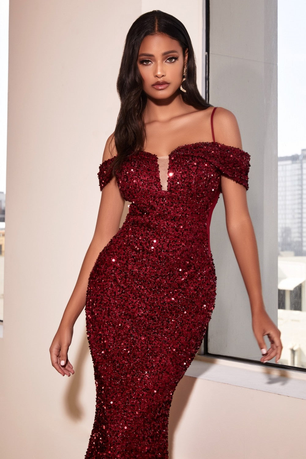 Twinkling Sequin Mermaid Prom & Bridesmaid Gown Luxury Evening Sparkling Gala Night Mermaid Dress Off Shoulder Sexy Bodice CDCD975-0