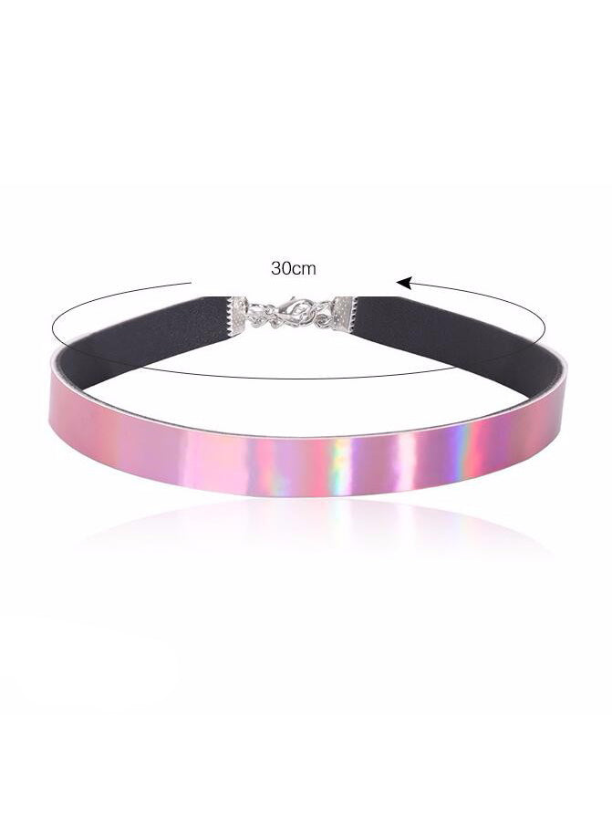 Pink Metal Shine Choker-1