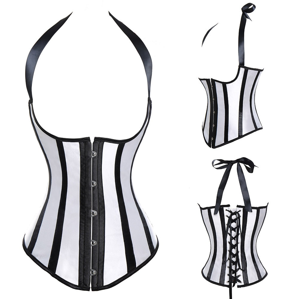 Women Lace Up Steampunk Corset Sexy Underbust Corselet Waist Cincher Bustiers Top Burlesque Clothing Gothic Shaper-118