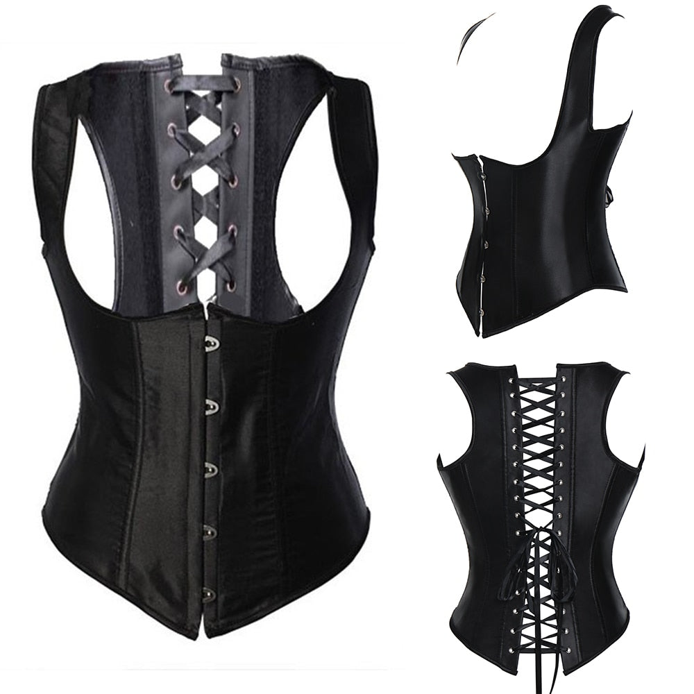 Women Lace Up Steampunk Corset Sexy Underbust Corselet Waist Cincher Bustiers Top Burlesque Clothing Gothic Shaper-106