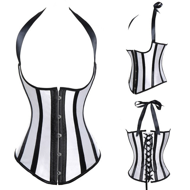 Women Lace Up Steampunk Corset Sexy Underbust Corselet Waist Cincher Bustiers Top Burlesque Clothing Gothic Shaper-4