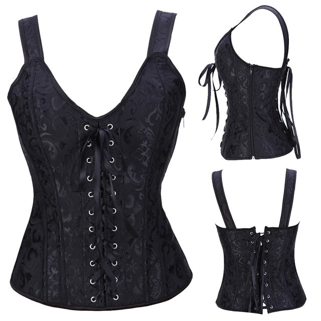 Women Lace Up Steampunk Corset Sexy Underbust Corselet Waist Cincher Bustiers Top Burlesque Clothing Gothic Shaper-29