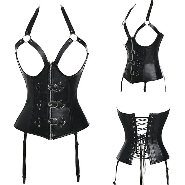 Women Lace Up Steampunk Corset Sexy Underbust Corselet Waist Cincher Bustiers Top Burlesque Clothing Gothic Shaper-123