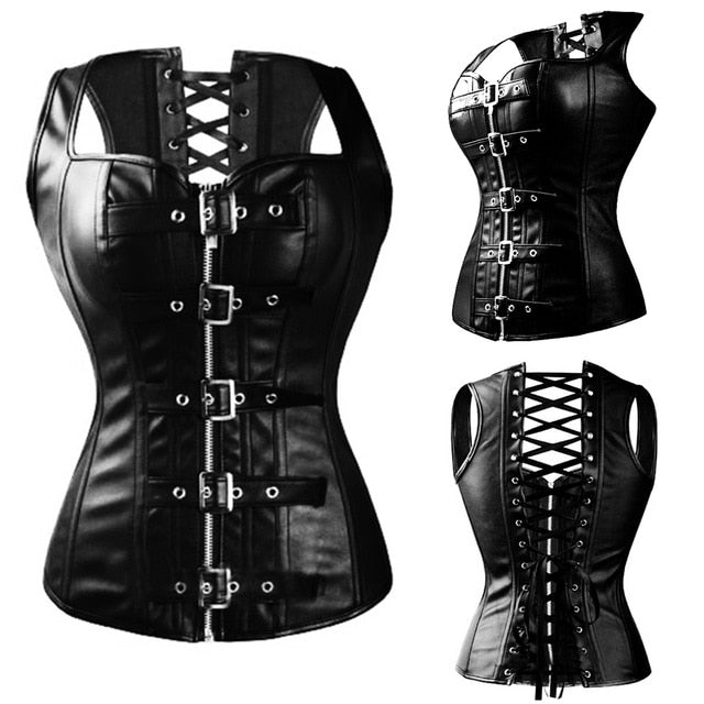 Women Lace Up Steampunk Corset Sexy Underbust Corselet Waist Cincher Bustiers Top Burlesque Clothing Gothic Shaper-78