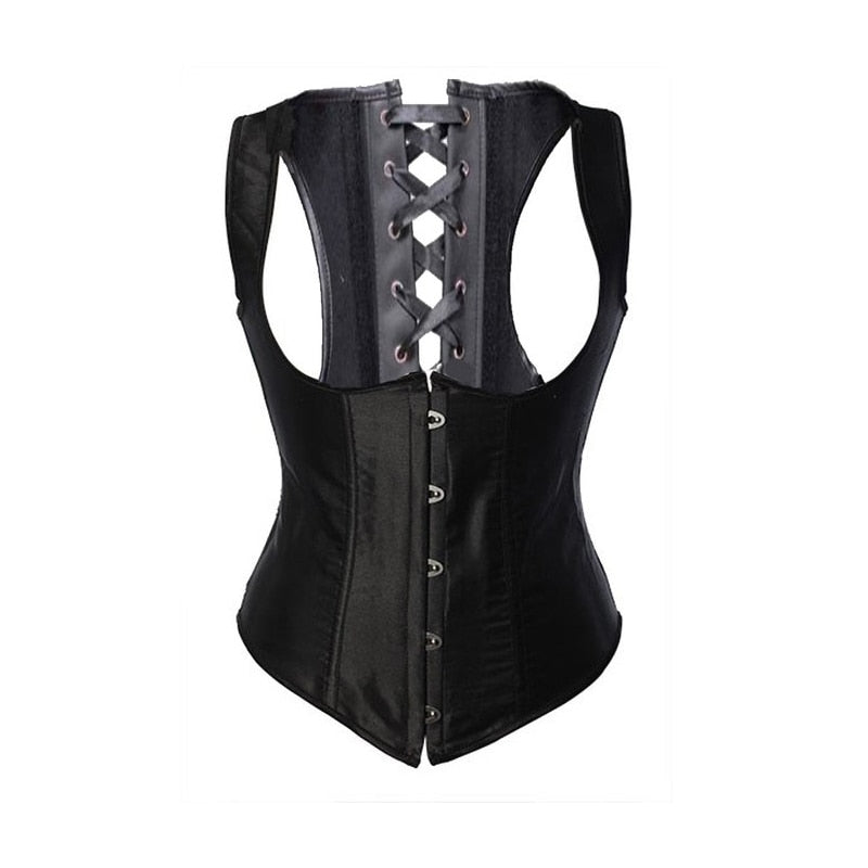 Women Lace Up Steampunk Corset Sexy Underbust Corselet Waist Cincher Bustiers Top Burlesque Clothing Gothic Shaper-114