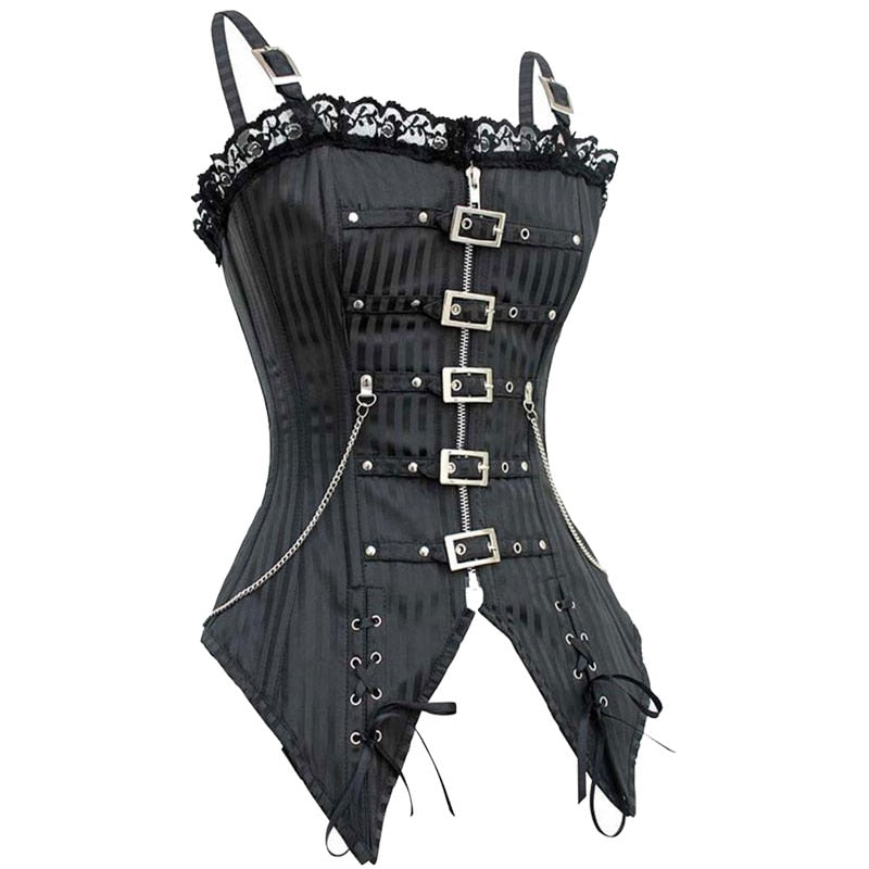 Steampunk Corset Gothic Dress Women Sexy Clothes Plastic Boned Cincher Bustier Burlesque Overbust lingerie Shapewear-22