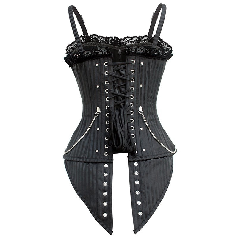 Steampunk Corset Gothic Dress Women Sexy Clothes Plastic Boned Cincher Bustier Burlesque Overbust lingerie Shapewear-19