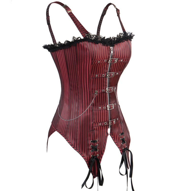 Steampunk Corset Gothic Dress Women Sexy Clothes Plastic Boned Cincher Bustier Burlesque Overbust lingerie Shapewear-18