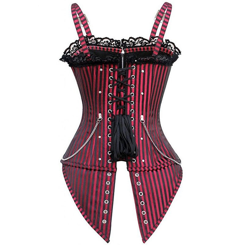 Steampunk Corset Gothic Dress Women Sexy Clothes Plastic Boned Cincher Bustier Burlesque Overbust lingerie Shapewear-24