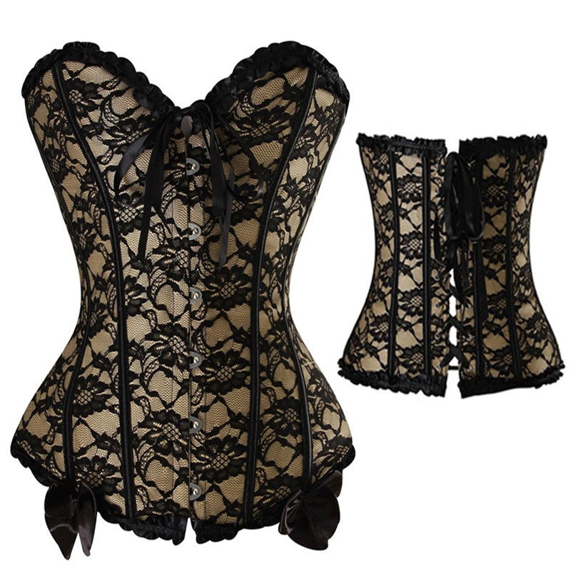 Sexy Corsets And Bustiers Lace Up Boned Overbust Costume Steampunk Waist Corset Dress Body Trainer Shapewear Top Plus Size-114