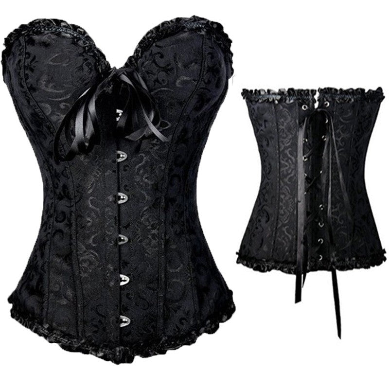 Sexy Corsets And Bustiers Lace Up Boned Overbust Costume Steampunk Waist Corset Dress Body Trainer Shapewear Top Plus Size-122